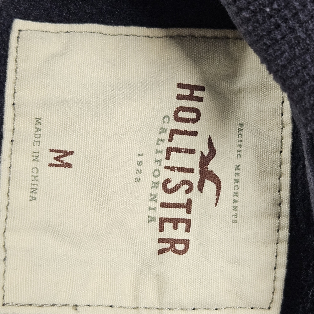 Y2K Hollister Pullover Hoodie Sweatshirt Drawstring Spilled Out Size Medium Navy - Picture 5 of 13